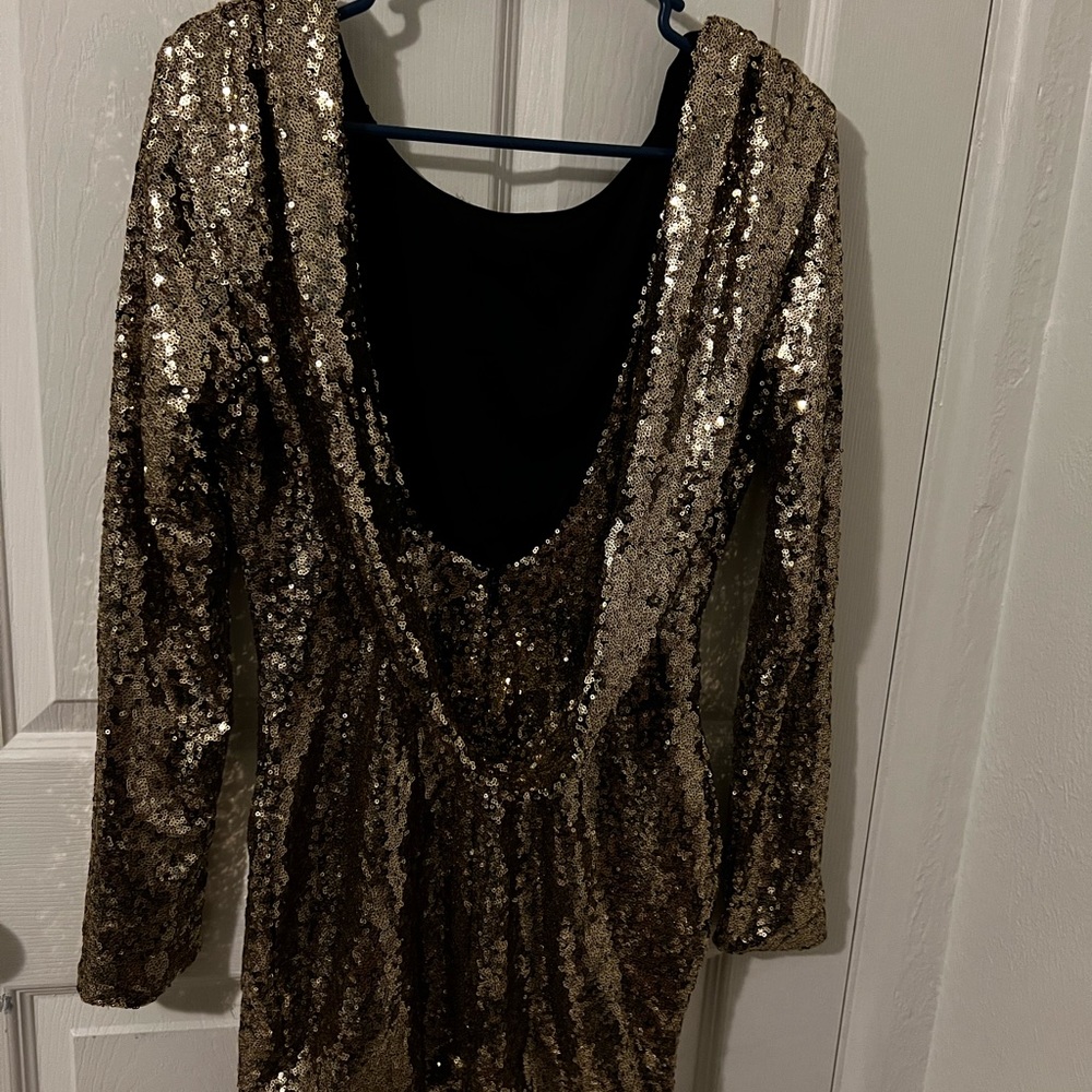 Forever 21 Gold Sequin Dress Size Medium